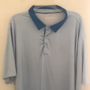 Ephemoca Men’s Blue Patterned Polo Shirt